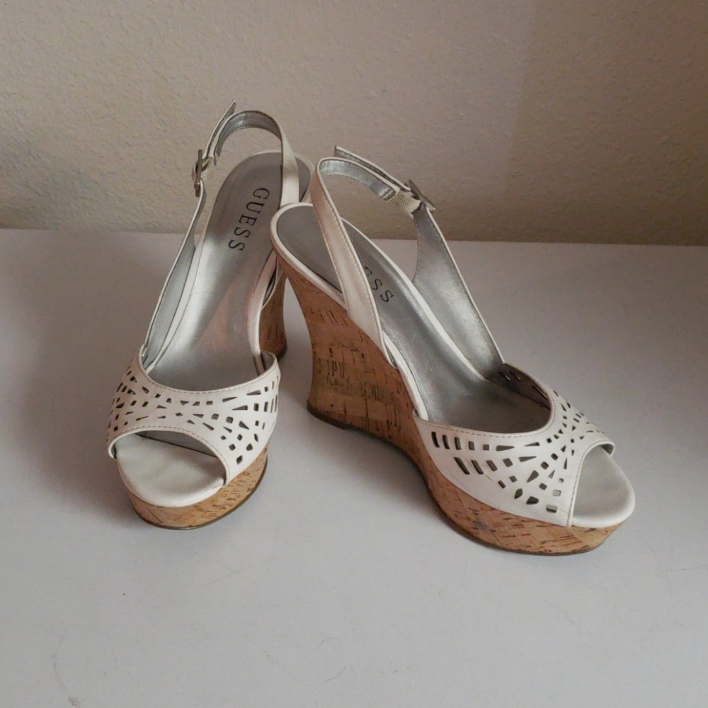 Guess White Wedges